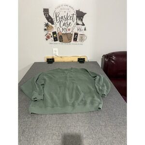 Aerie The Sweat Waffle Crew Neck Oversized Long Sweatshirt Royal Palm Sz L
